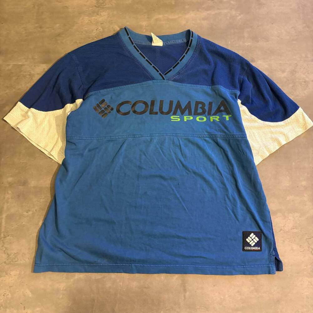 Vintage Columbia Sportswear Mesh V-Neck Jersey Blue Size XL